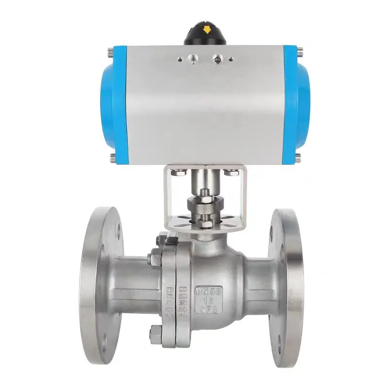 Supapă cu bilă flanșă din oțel inoxidabil pneumatic